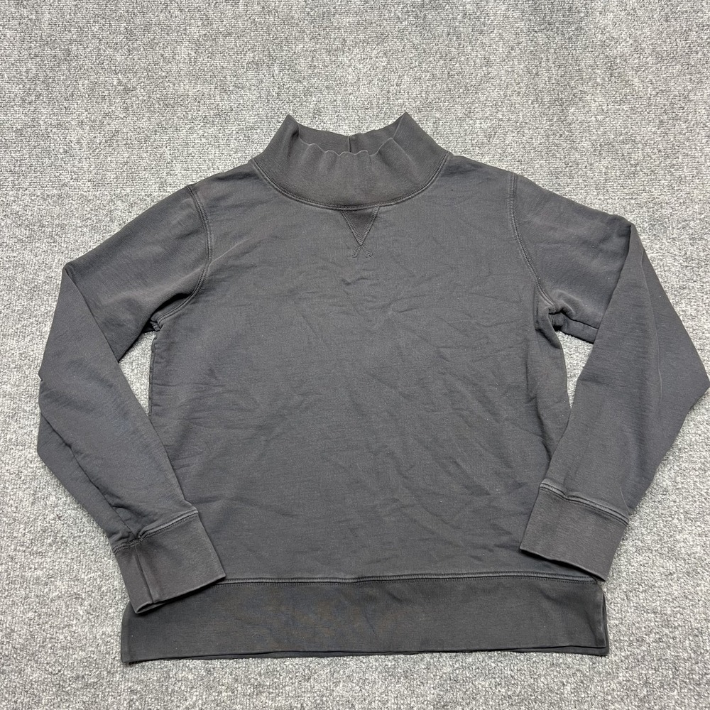 Marine Layer Sweatshirt Womens Medium Gray Fleece Mock Neck Pullover Casual
